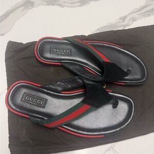Gucci Black and Red Sandals
